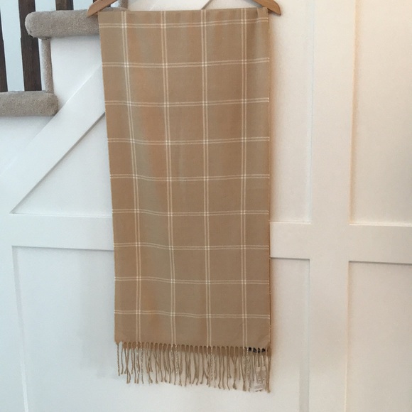 NWT Land’s End Neutral Plaid Scarf - Picture 3 of 7
